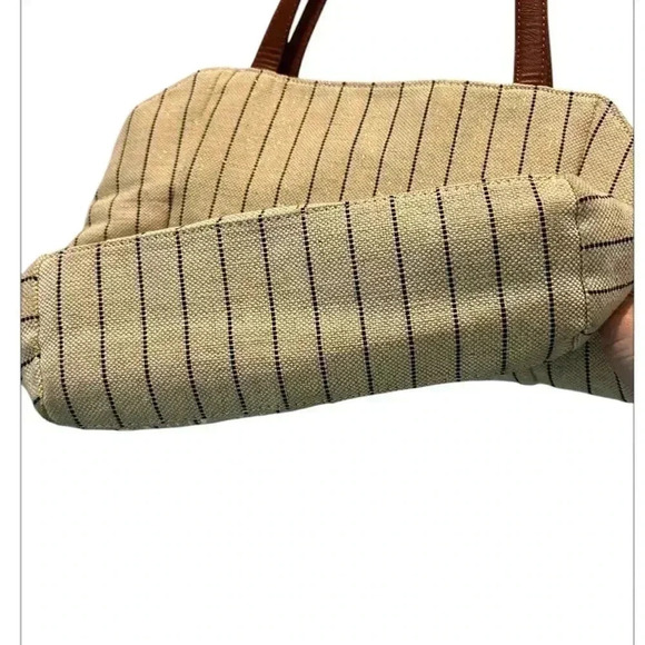 Tommy Bahama paradise flower linen and leather embroidered tote - Picture 4 of 8